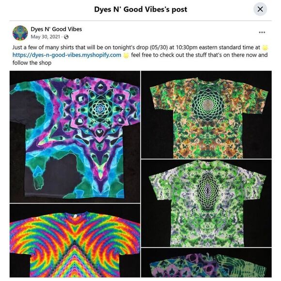 Austin Mackereth Dyes n Good Vibes June 30 2021 Drop Tie-Dye T-Shirt Size L - Picture 6 of 6